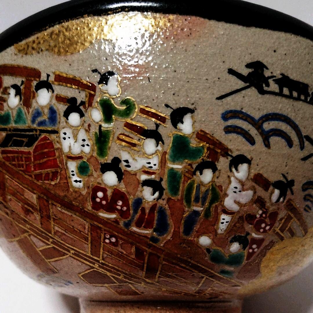 茶道具  茶碗  壱休窯  乾山  両国の花火