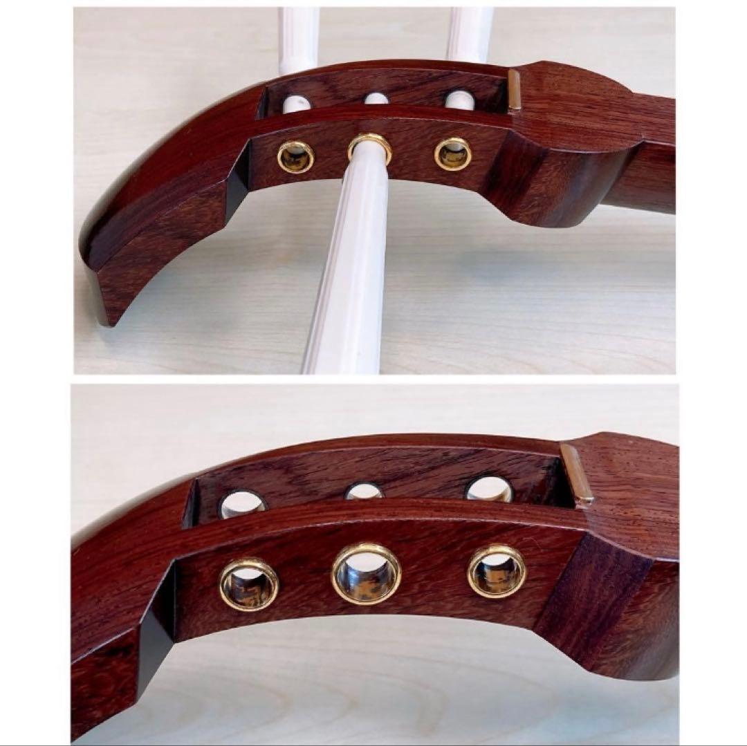 長唄三味線　紫檀　上犬皮張り替え済　すぐ弾ける　舞台でも使用可　ソフトケース付き