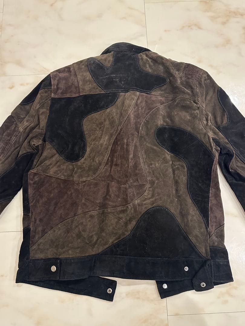 ZARA MAN シングルライダースジャケット ダークブラウン/ブラック M