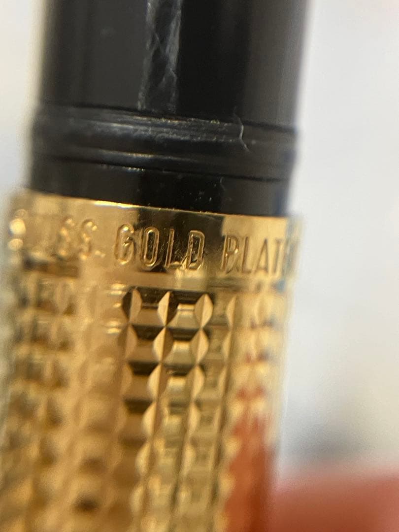 ゴールド 万年筆 ボールペン セット 刻印 585 14k ヴィンテージ 黒 金
