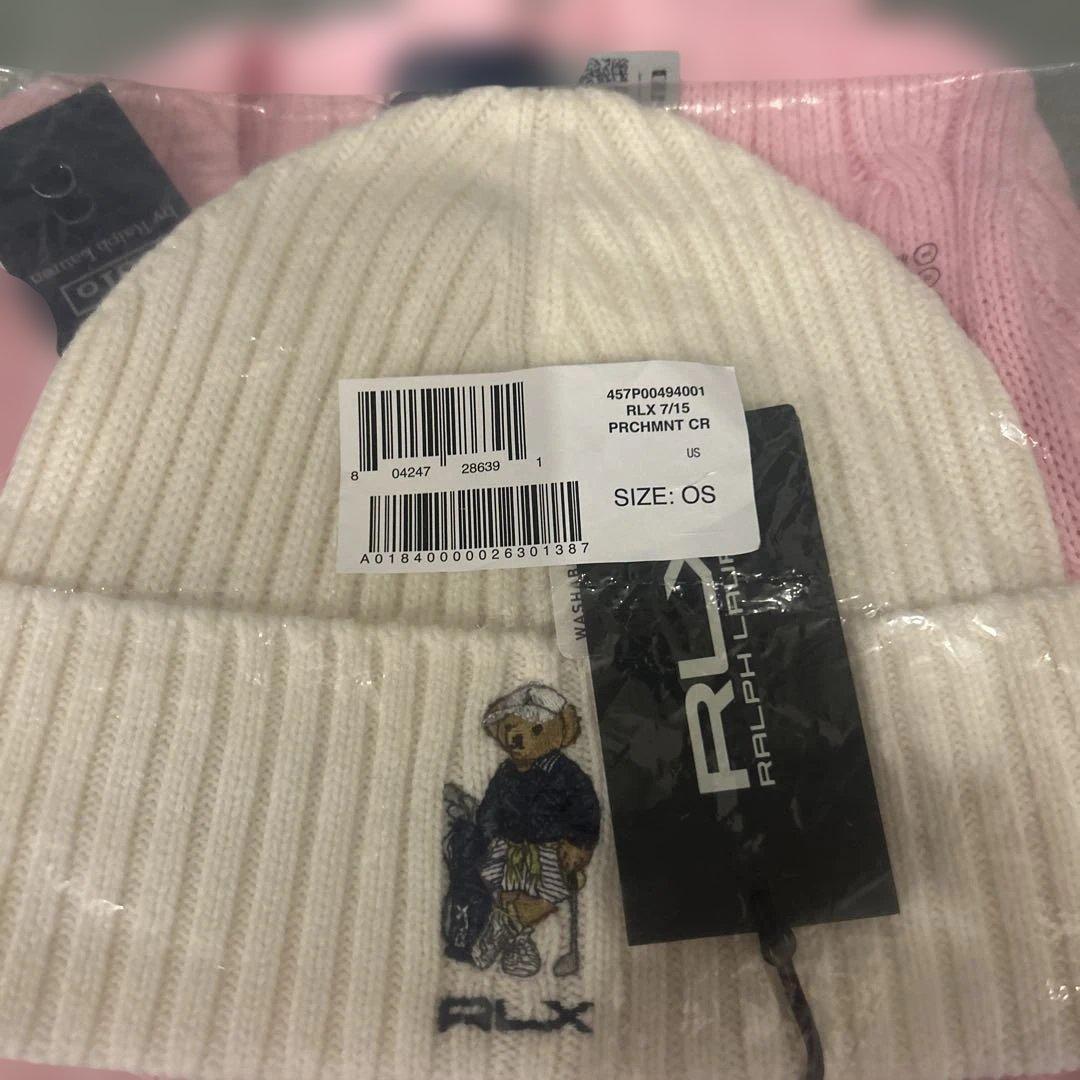 新品ポロベア　RLX PRCHMNT CR ホワイト ニット帽