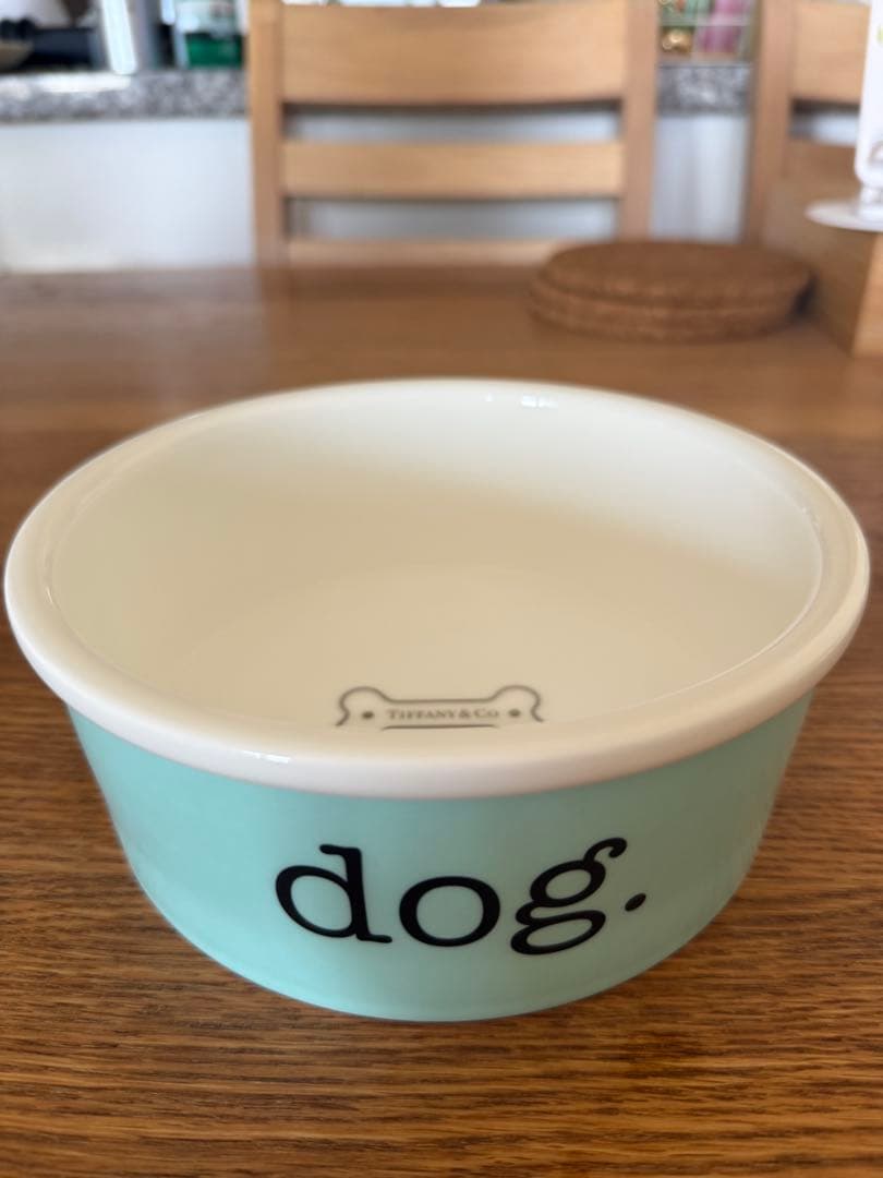 ティファニー ドッグ ボウル ボーンチャイナ フードボウル 餌入れ ラージ 美品