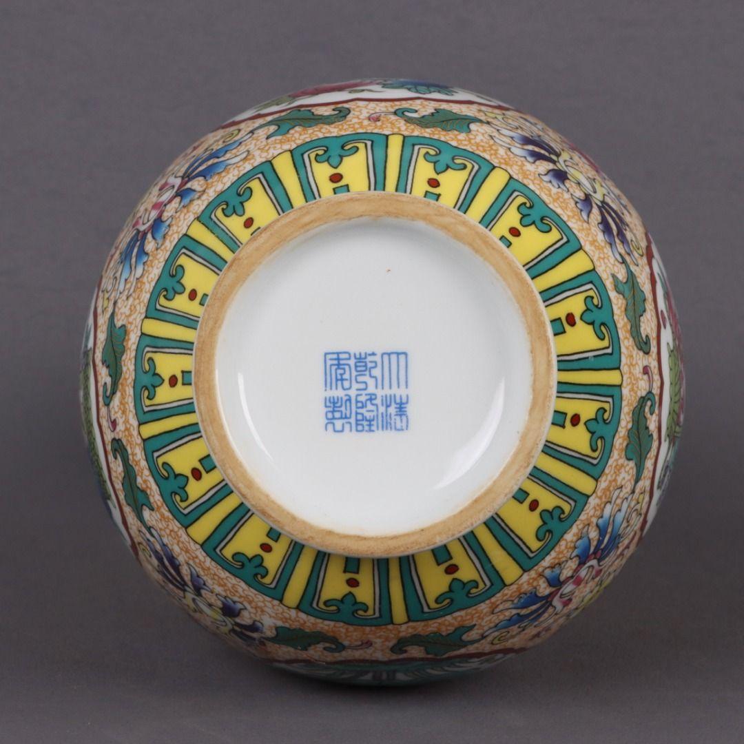 大清乾隆琺瑯彩四季瓜果双耳瓶磁花瓶 景徳鎮 陶磁器 装飾品 現代工芸品美術品置物