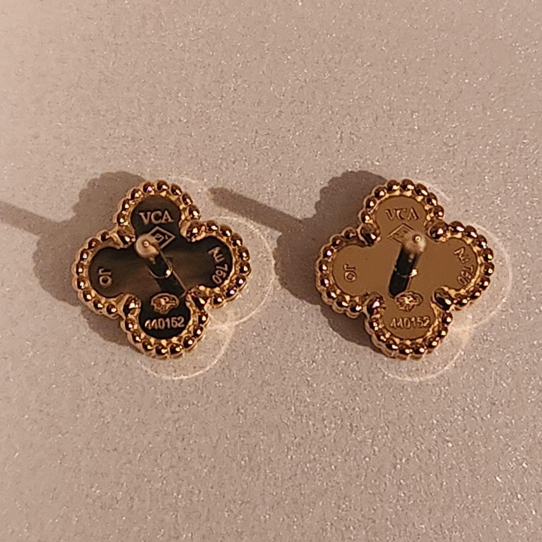 【美品】ヴァンクリーフ＆アーペル スウィートアルハンブラピアス オニキス