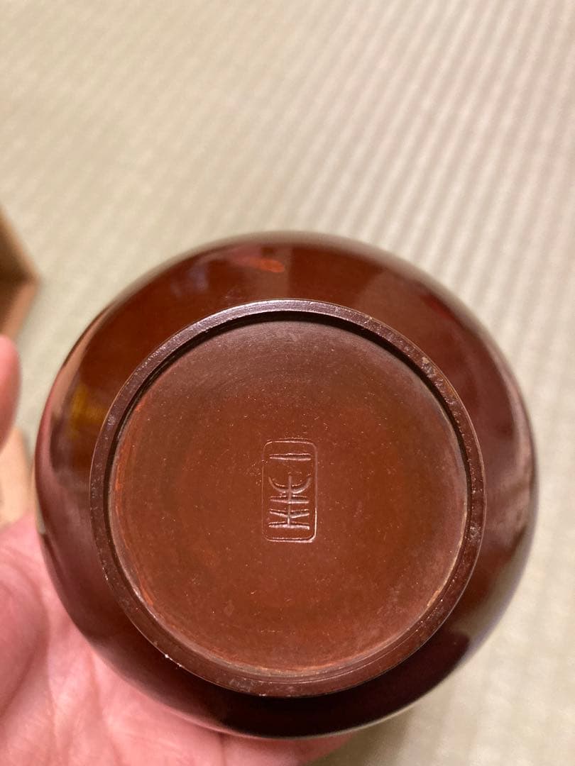 【気まぐれ価格‼️人間国宝‼️】角谷一圭 鋳銅 花瓶 人間国宝 銅製 茶道具 希少