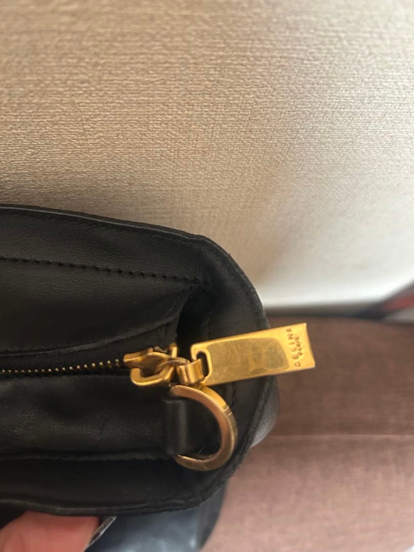 CELINEブラックレザー ハンドバッグ