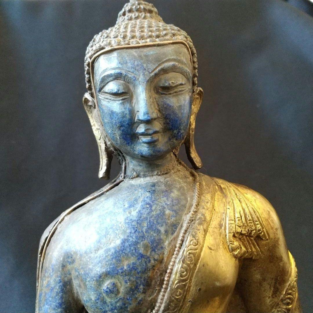 金銅  ラピスラズリ  仏像  貴重  骨董  茶道具