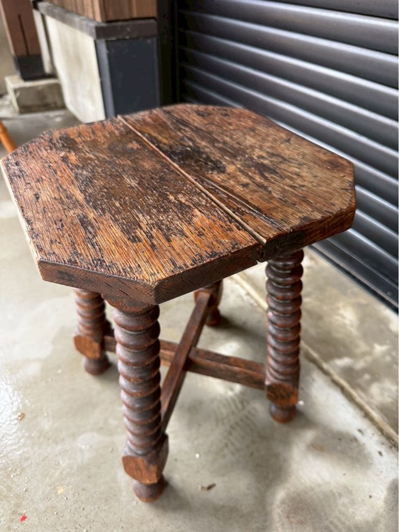 【期間限定SALE 】英国アンティーク ツイストレッグ サイドテーブル スツール