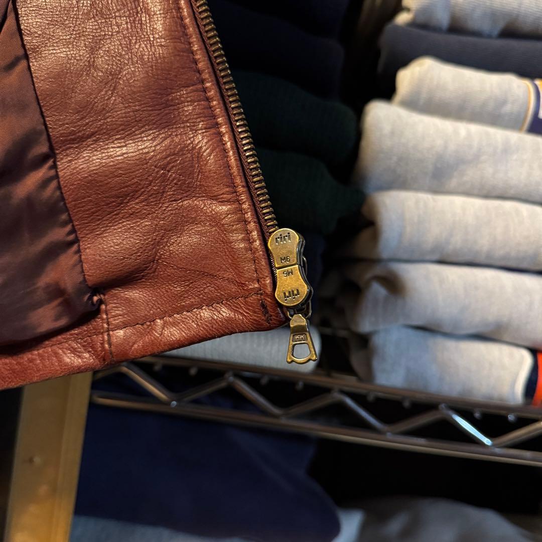 デップ 上質 山羊革 ゴートスキン レザーライダース バーガンディ 短丈