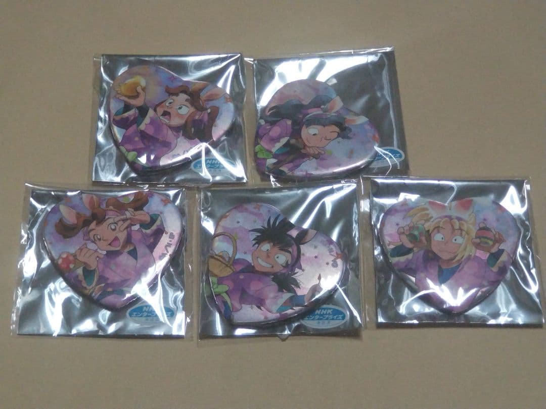 忍たま乱太郎 ナンジャタウン たまご探しの段 ハート缶バッジ　コンプセット