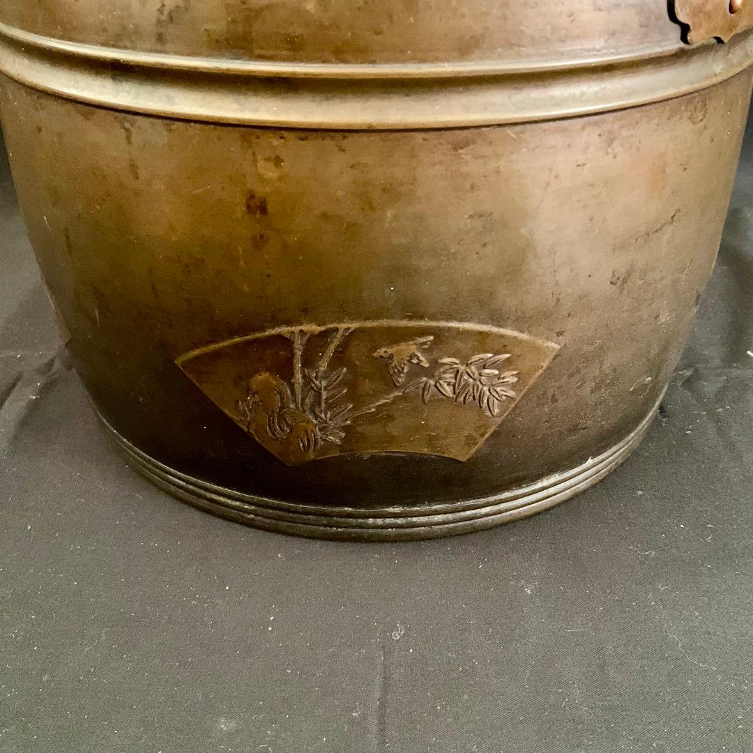 銅製 閼伽桶 仏教美術 密教 法具 アンティーク 中国美術 漢字 アンティーク