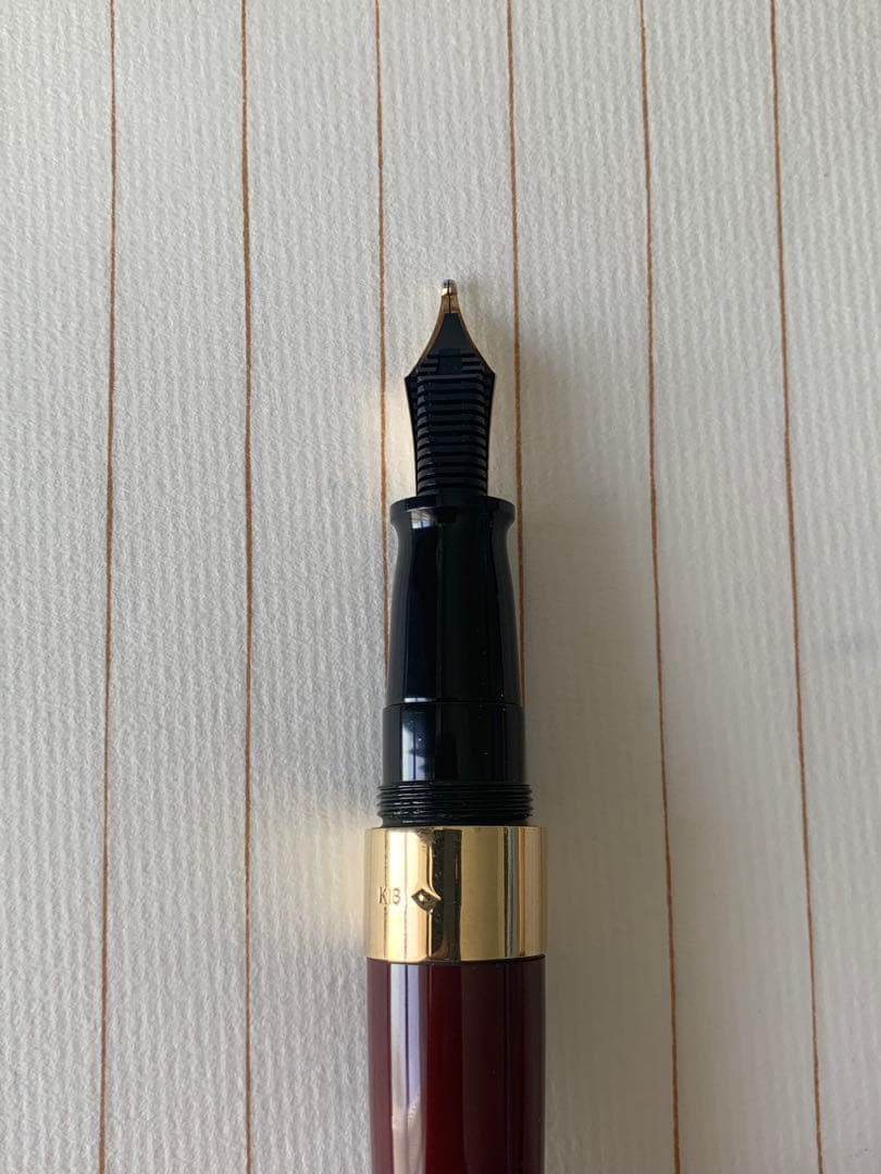 極美品 大橋堂 OHASIDO 万年筆 14Kペン先／K18リング／朱漆軸