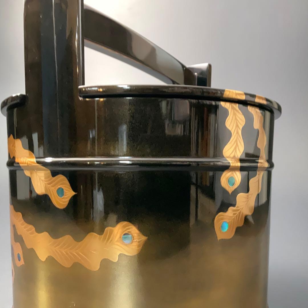 鳳凰蒔絵　手桶水指 輪島 谷内一則（紫香）共箱 6R1180A