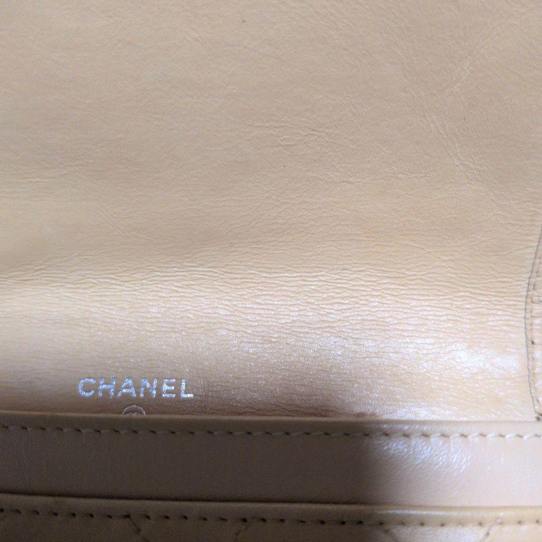 CHANEL ベージュ キルティング ミニ財布