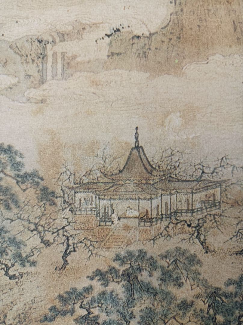 レア 仇英 軸 おもてなし 開運 絵 滝 山水 城 中国 美術 骨董 インテリア