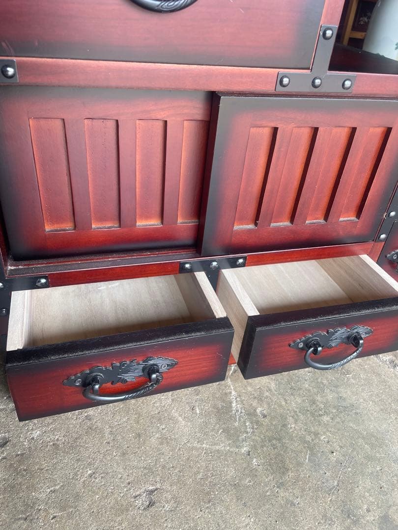 【美品】 階段箪笥　右下がり　四段　民芸家具