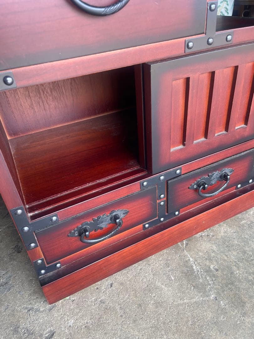 【美品】 階段箪笥　右下がり　四段　民芸家具