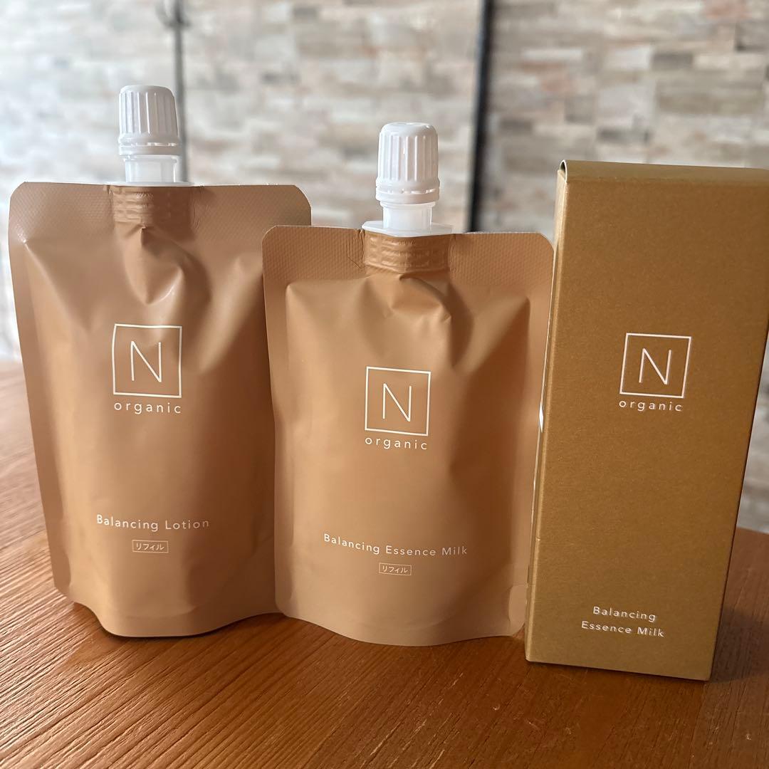 Nオーガニックベーシック　ローション&ミルクレフィルとボトル入りミルク1本