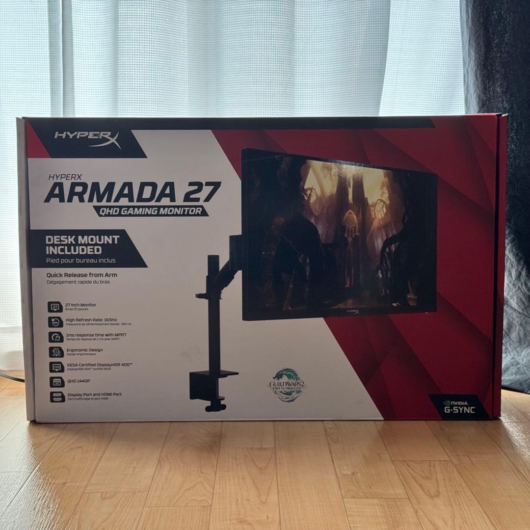 モニターアーム付きゲーミングモニター HyperX Armada 27 QHD