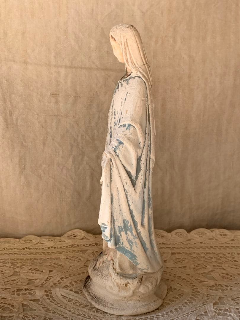 フランスアンティーク 聖母マリア 無限罪のマリア 石膏像