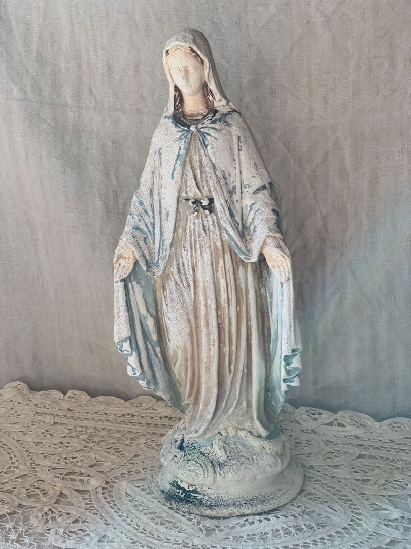 フランスアンティーク 聖母マリア 無限罪のマリア 石膏像