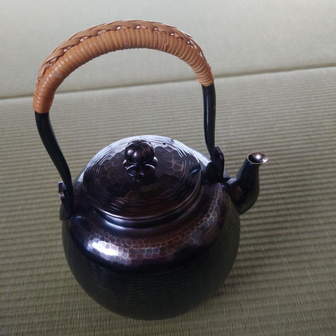 銀瓶 銀煉し仕上　秀峰堂造　茶道具/煎茶道