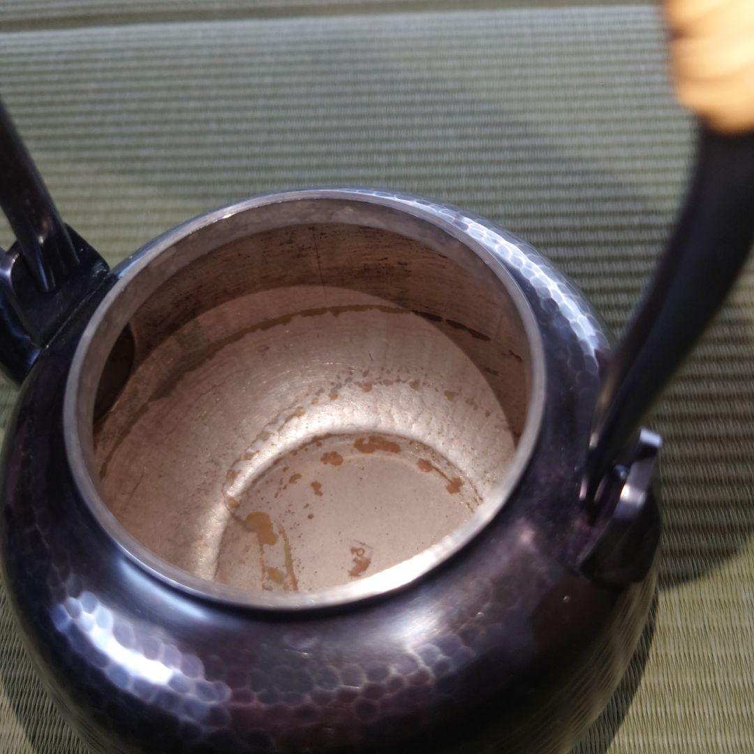 銀瓶 銀煉し仕上　秀峰堂造　茶道具/煎茶道