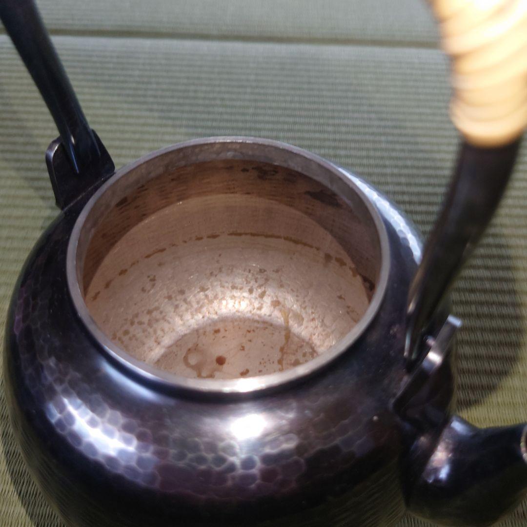 銀瓶 銀煉し仕上　秀峰堂造　茶道具/煎茶道