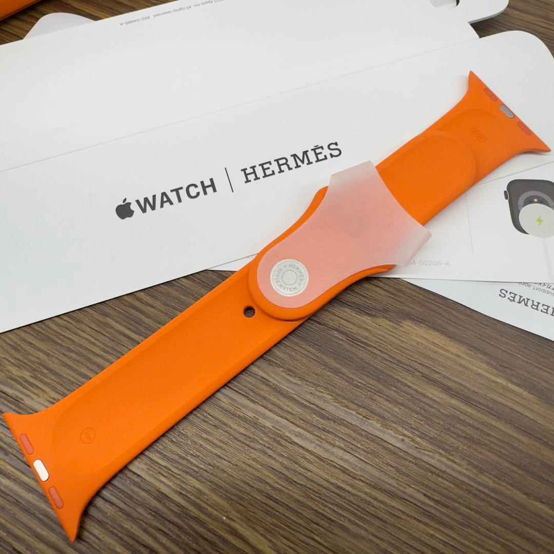 2718 Apple Watch エルメス　オレンジ　スポーツバンド　シリコン