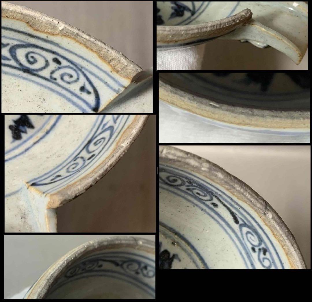 中国 染付花の絵片口　f2250905