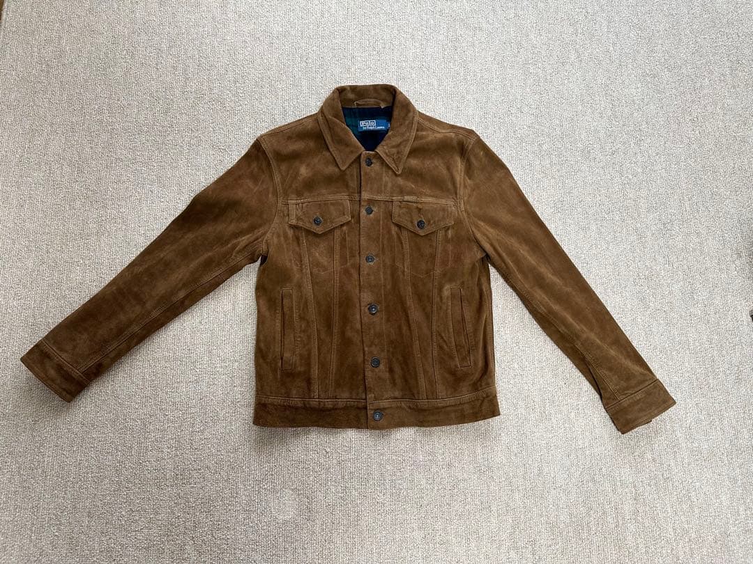 ポロラルフローレン　スウェード　トラッカージャケット　レザー