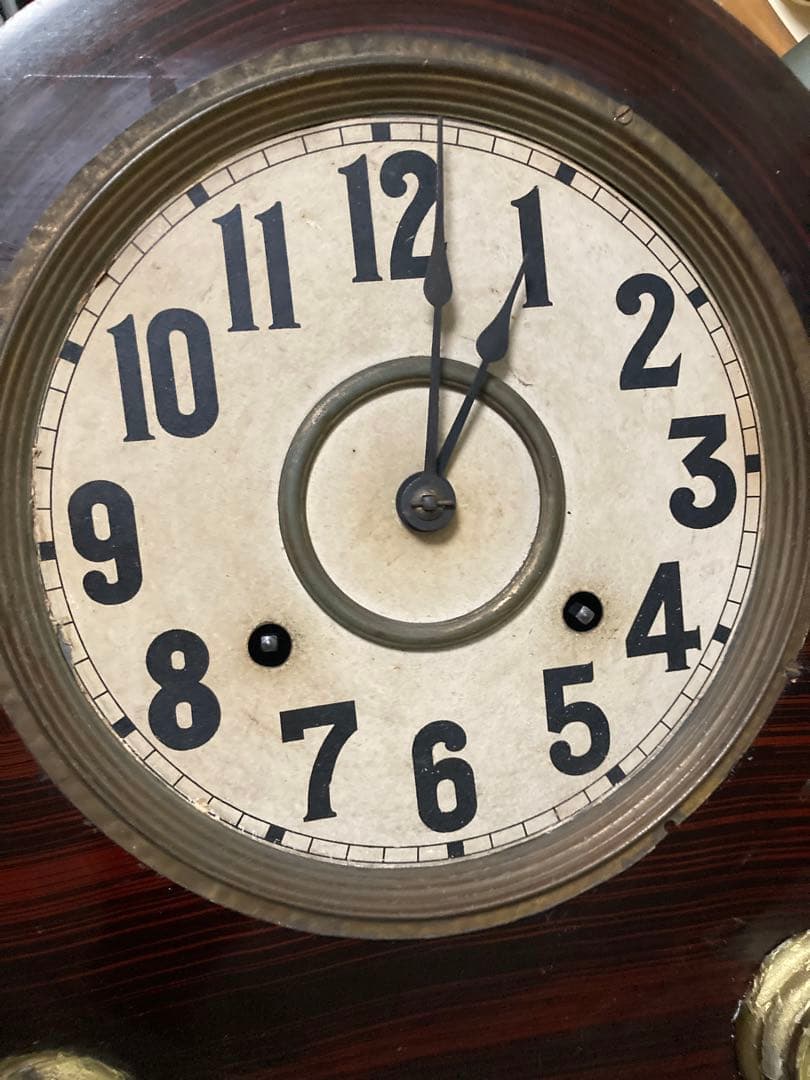アンティーク四つ玉ダルマ柱時計 8日巻 修復品 稼働中