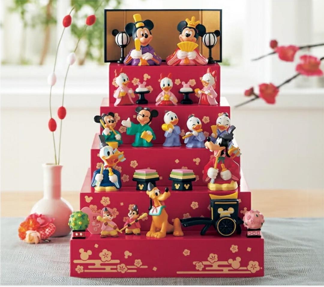 ディズニー 壇付きおひなさまフルセット ◆ レッド ◆