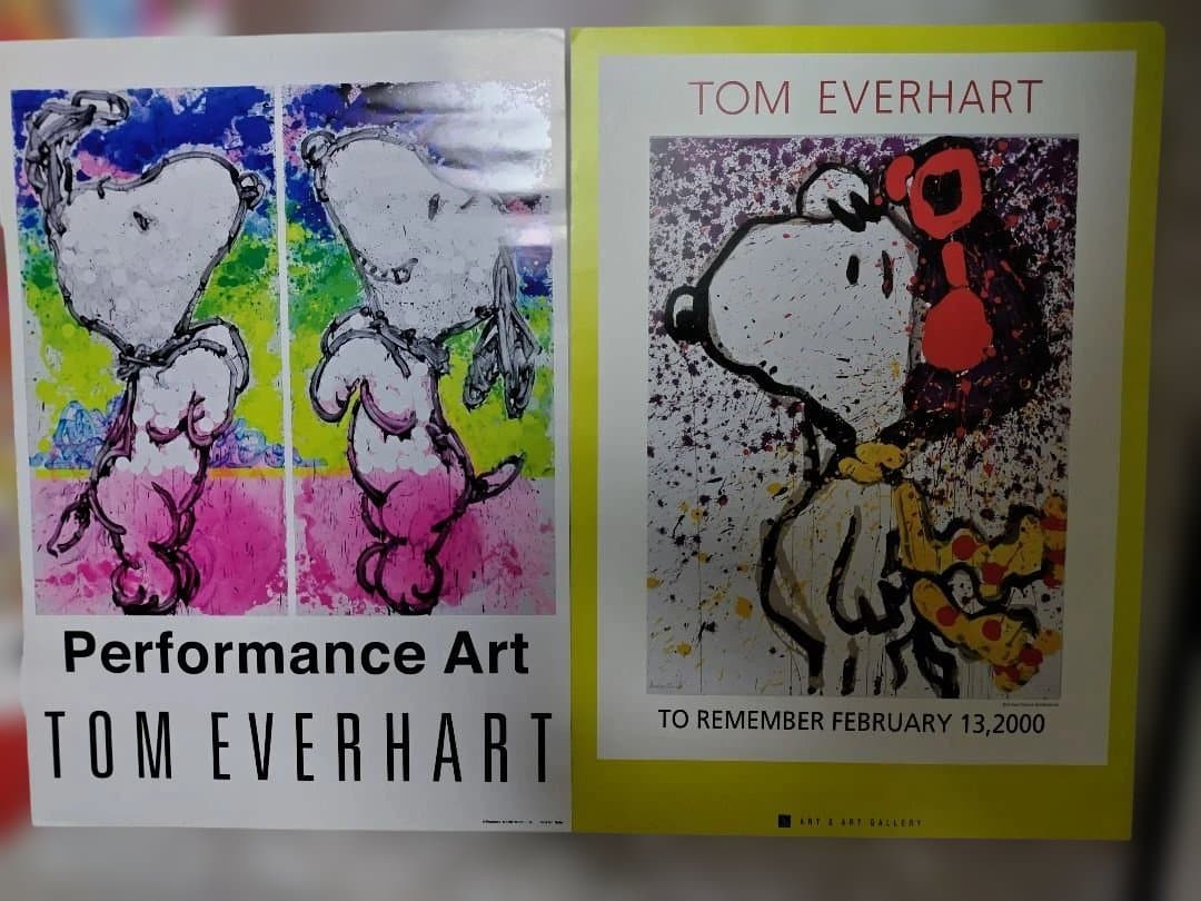 ダ*ス様 SNOOPY　トムエバハート　非売品ポスター　8種類　9枚　額縁付