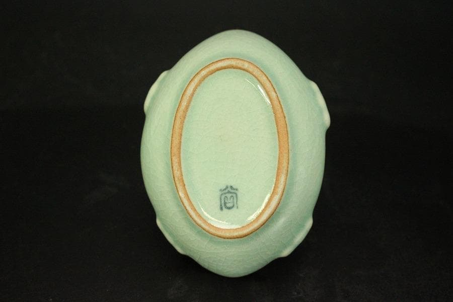 茶道具 香具 高麗 青磁 大亀香合 共箱(RC936)