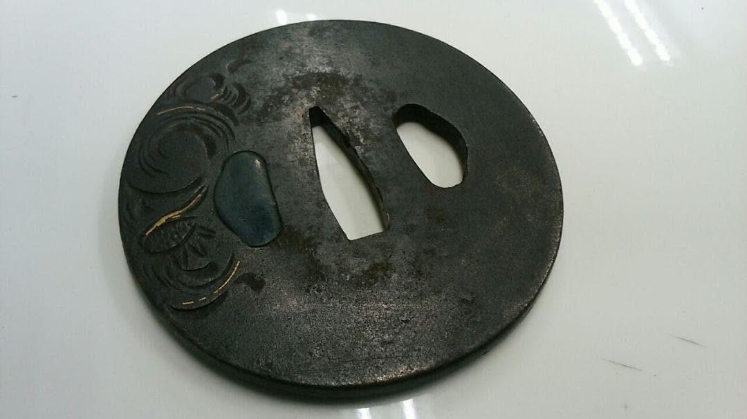 鍔：象嵌：鉄地