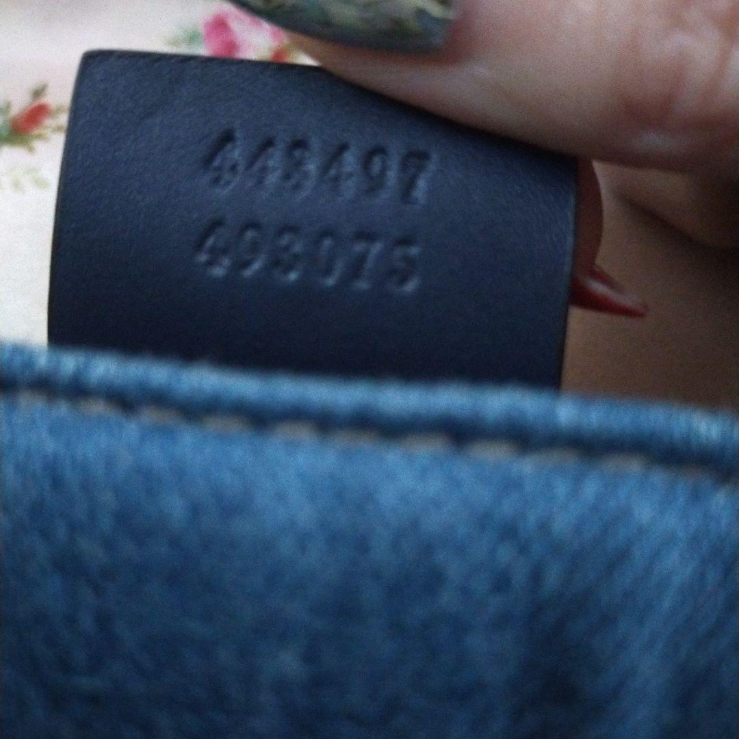 グッチ　GG　マーモント　デニム　チェーンショルダーバッグ