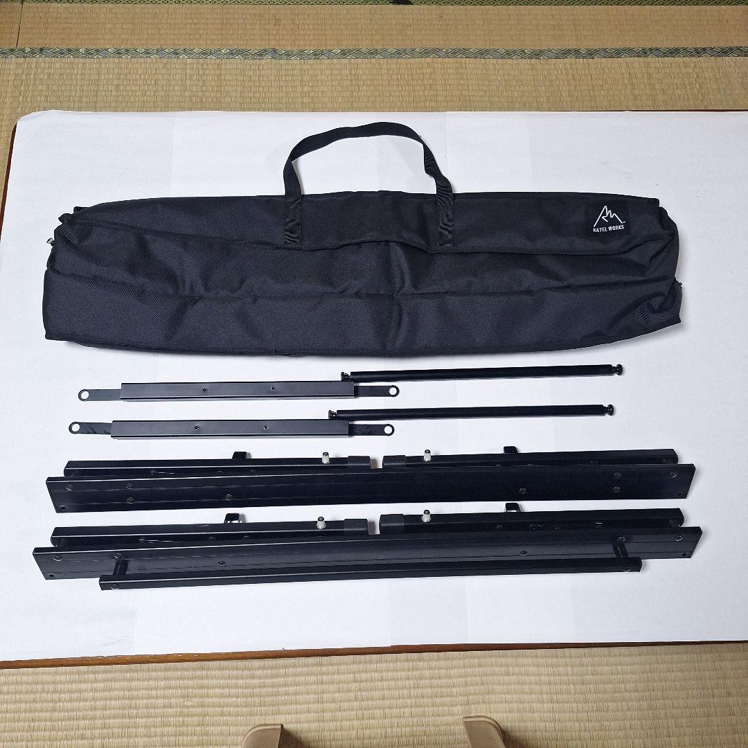 ラーテルワークス　ウッドパネルテーブル　ブラックフレームXウォールナット