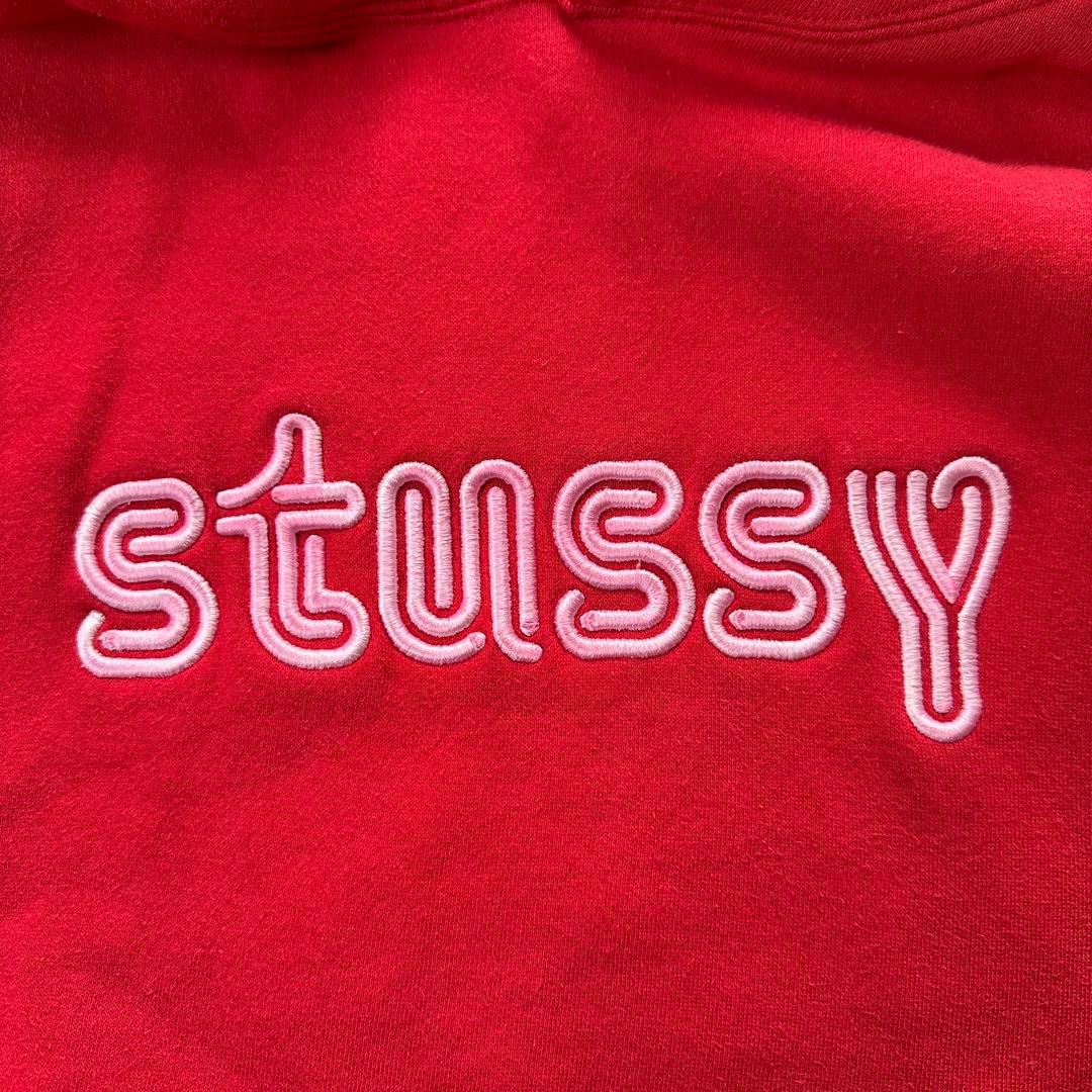 OLD STUSSY ステューシー パーカー デカロゴ 赤
