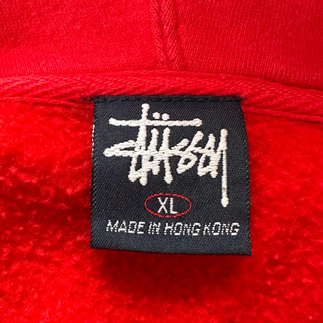OLD STUSSY ステューシー パーカー デカロゴ 赤