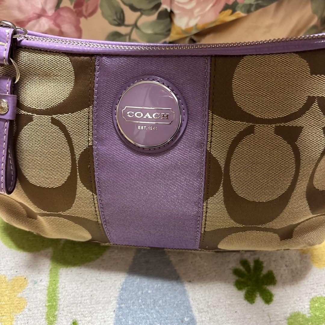 未使用品　COACH ショルダーバッグ ブラウン パープル　2way