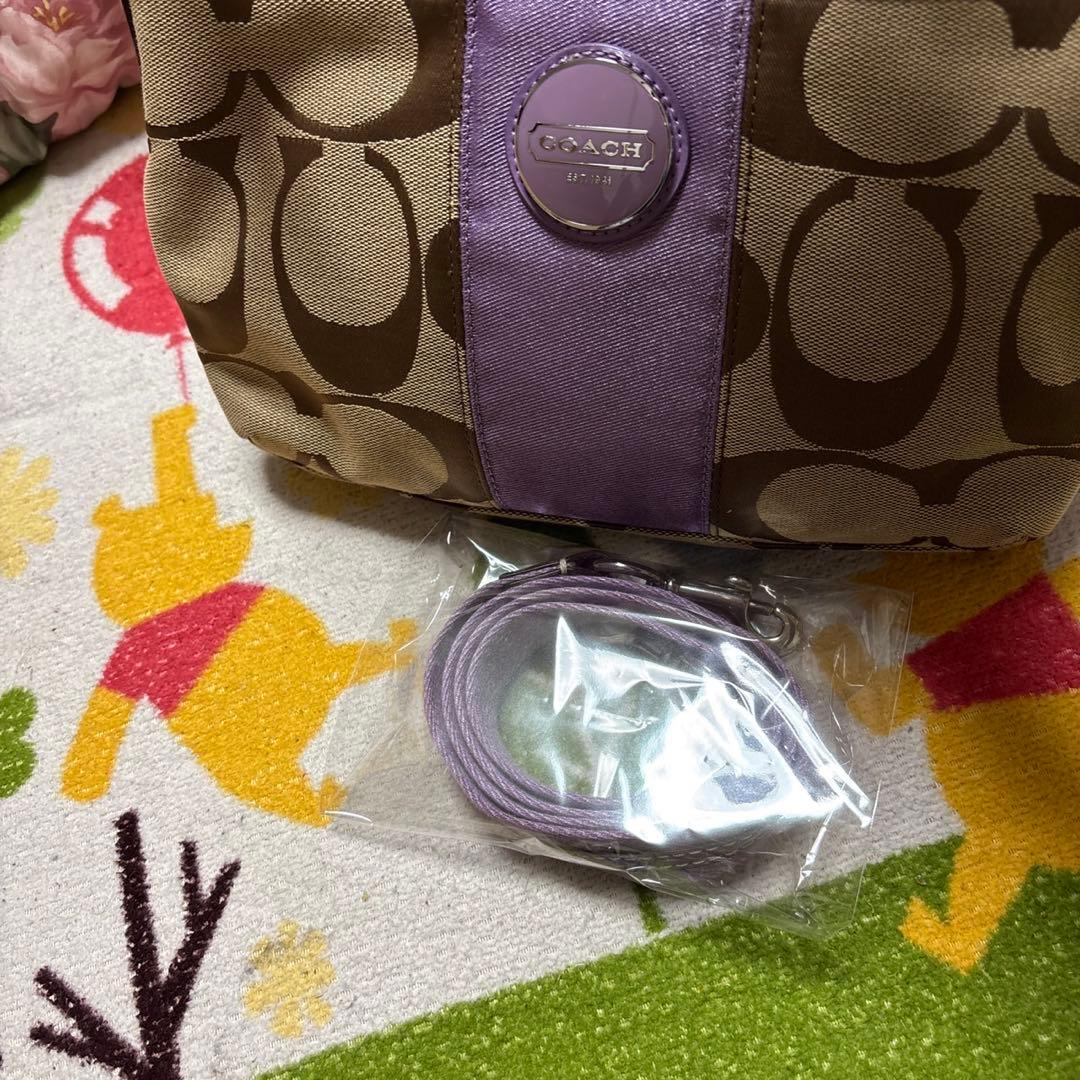 未使用品　COACH ショルダーバッグ ブラウン パープル　2way
