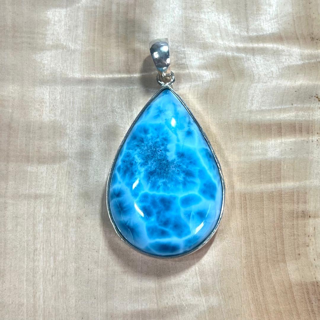 高品質　ラリマー　ペンダント　ネックレス　silver925 3-10