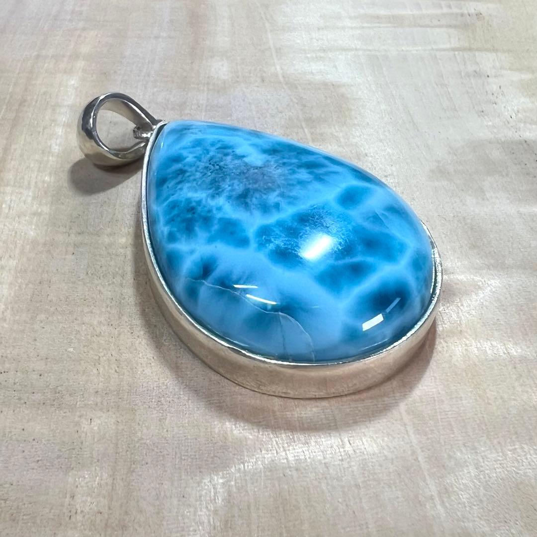 高品質　ラリマー　ペンダント　ネックレス　silver925 3-10