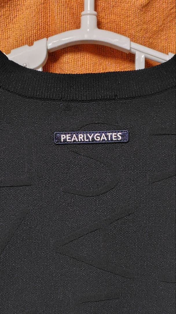 チャーミン様パーリーゲイツ　クルーネック 総柄ロゴニット　ネイビー サイズ2