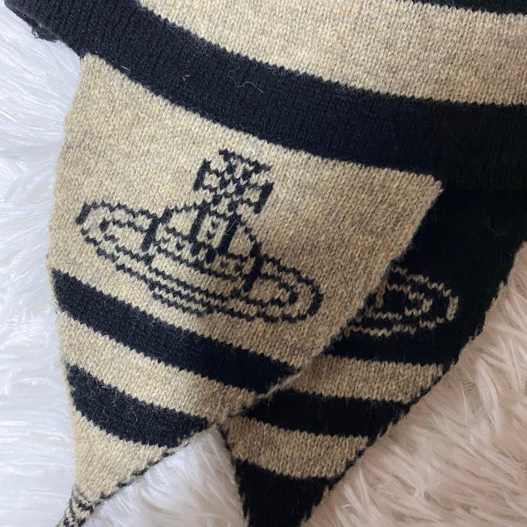 Vivienne Westwood ボーダーニットキャップ　耳当てニット帽