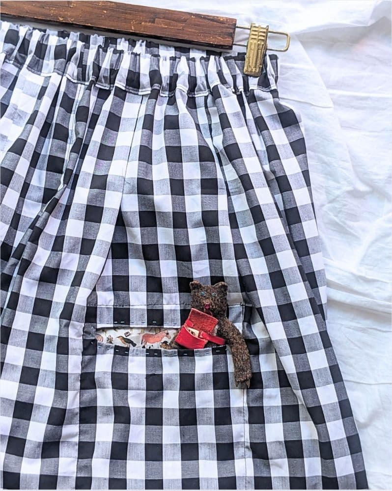 【リバティポケット】バルーンキュロット ギンガムチェック ゆったり ハンドメイド