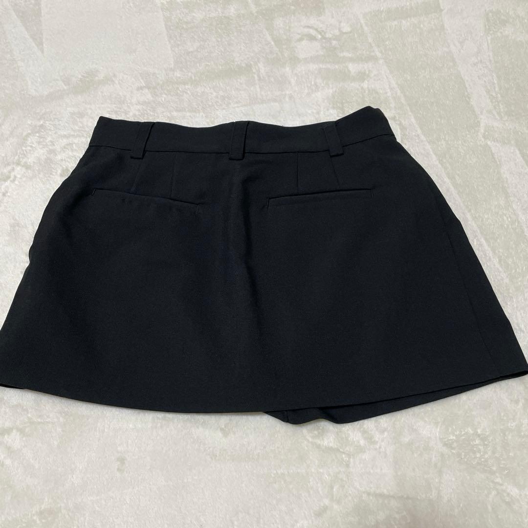 美品 eimy istoire ラップミニスカート キュロット黒 ブラック S