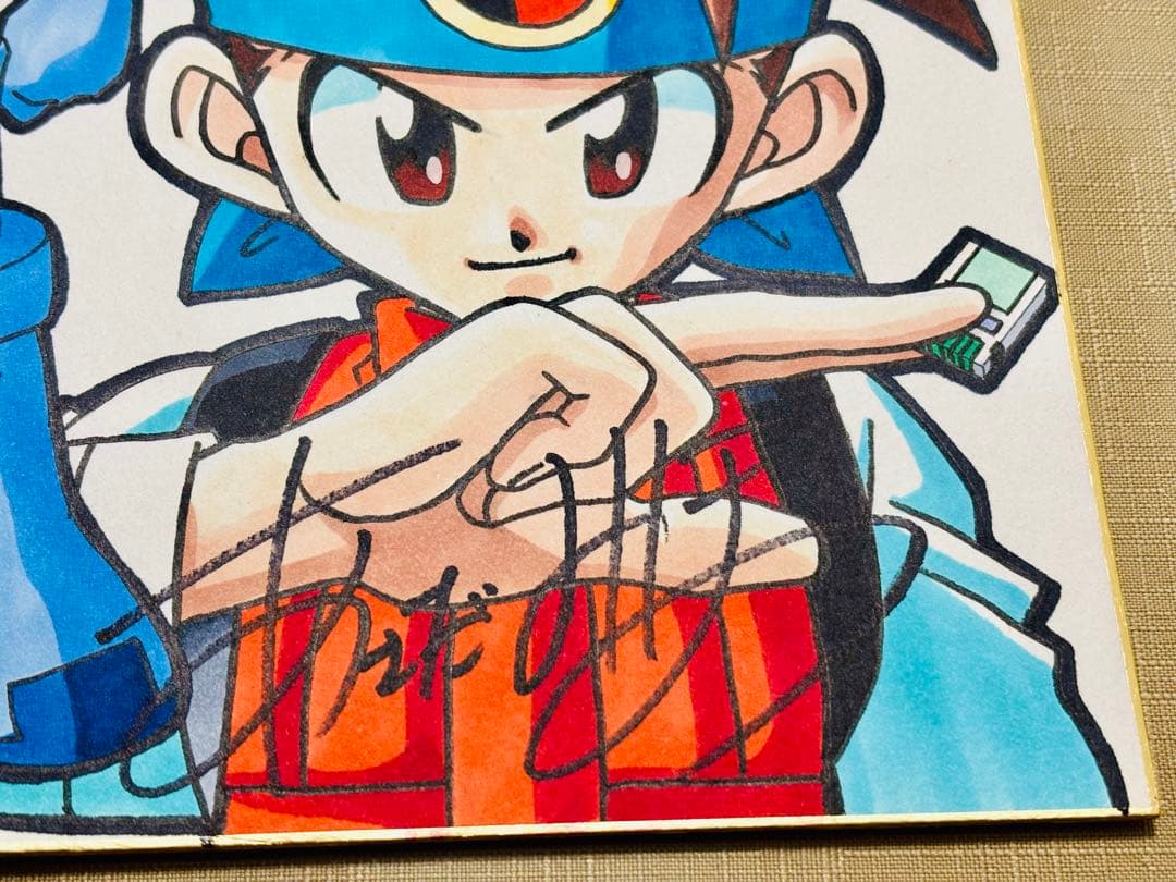 ロックマンエグゼ直筆サイン色紙　あさだみほ先生　木村亜希子さん　比嘉久美子さん