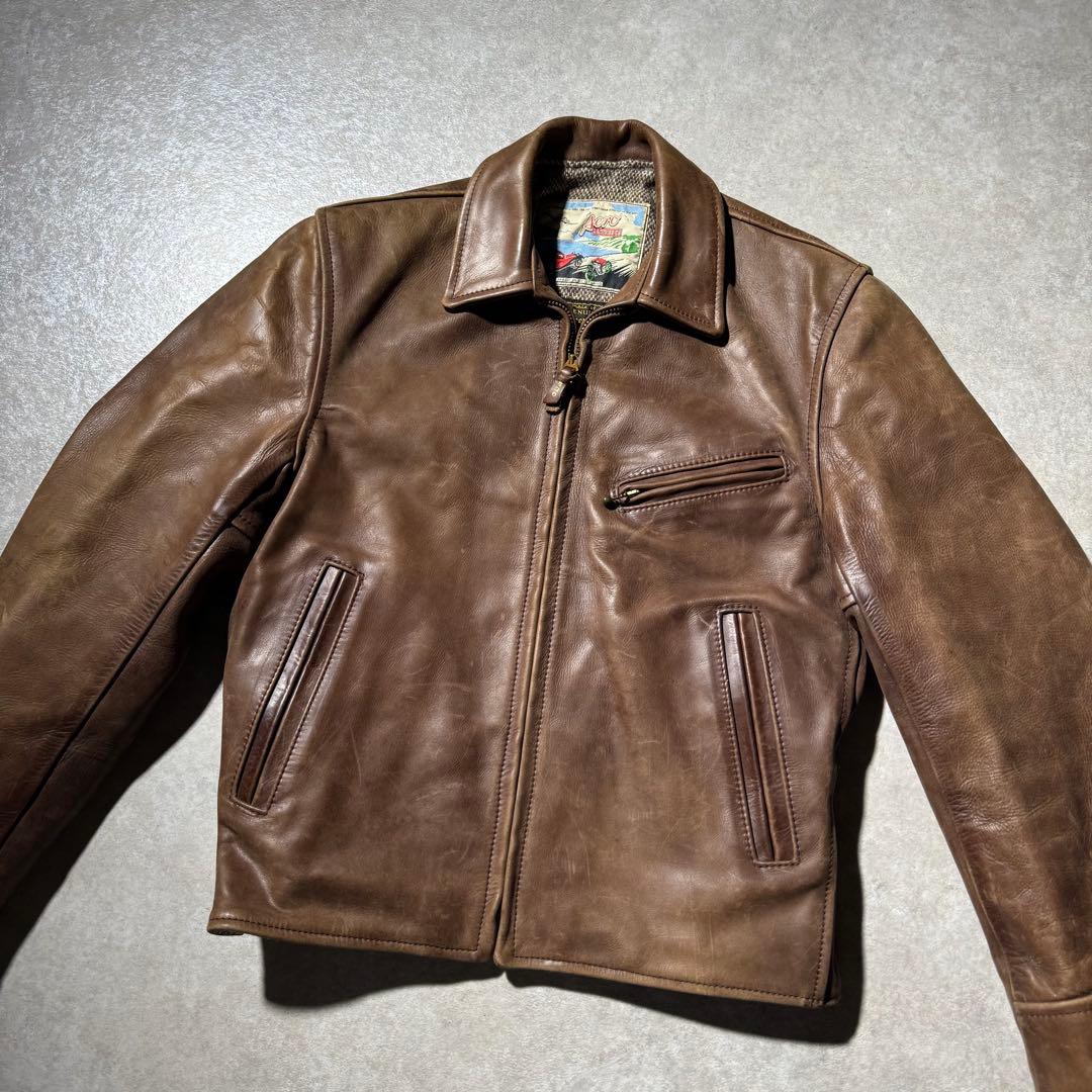 ジャケット・アウター AERO LEATHER Halfbelt leather jacket